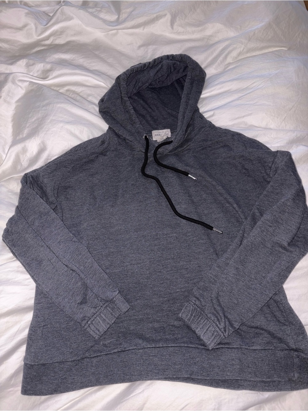 Women’s Gray Hooded Pullover Sweatshirt